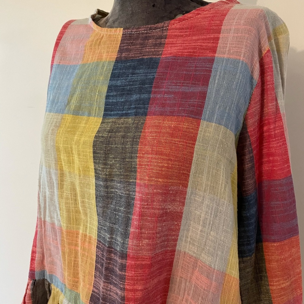 Linen Peplum Tie Back Top